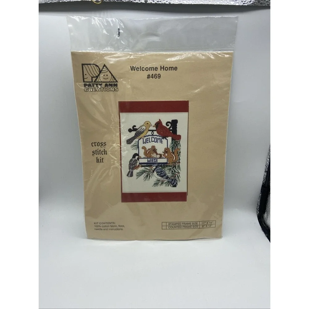 Patty Ann Creations Welcome Home #469 Cross Stitch Kit